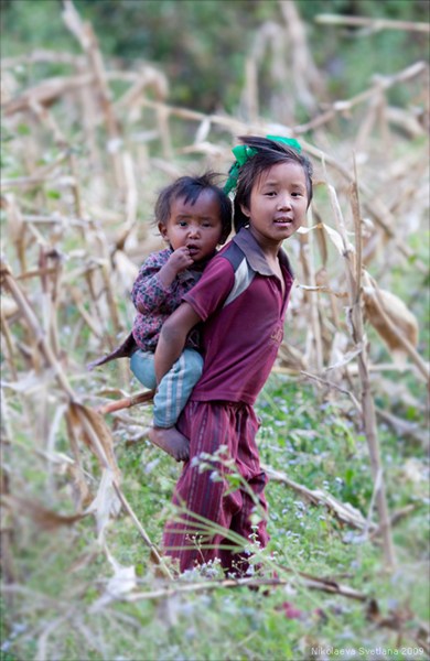 18.11.2009 г. Дети на кукурузном поле. Philim, Gorkha District, 